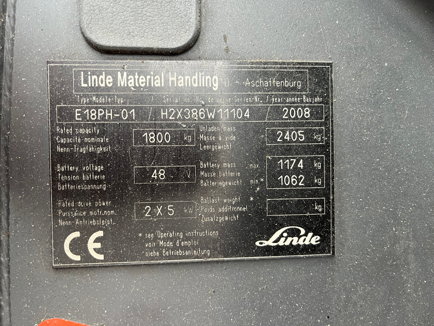 Carretilla Elevadora Linde E18PH-01 Batería 2024