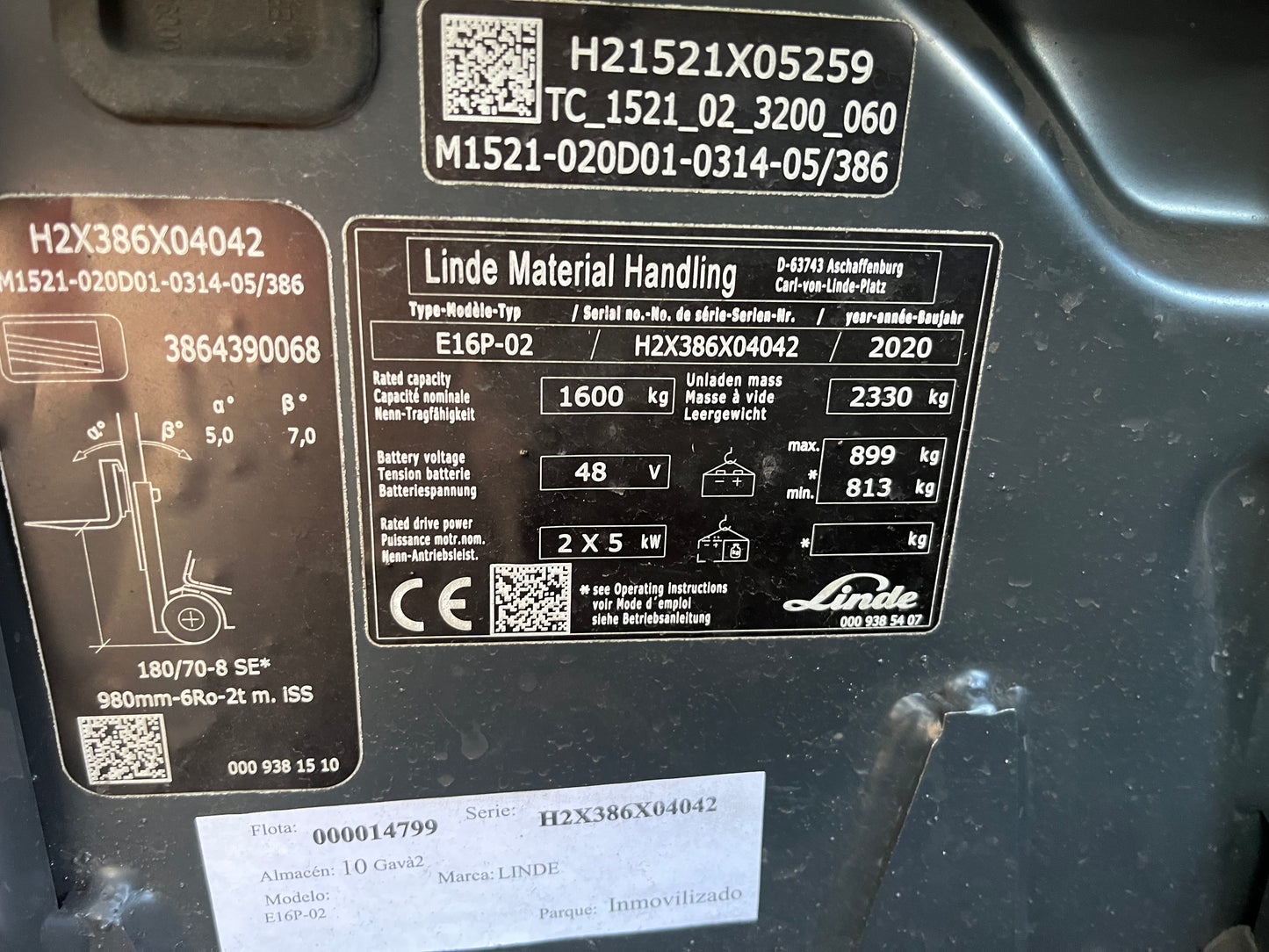 Carretilla Elevadora Linde E16P-02