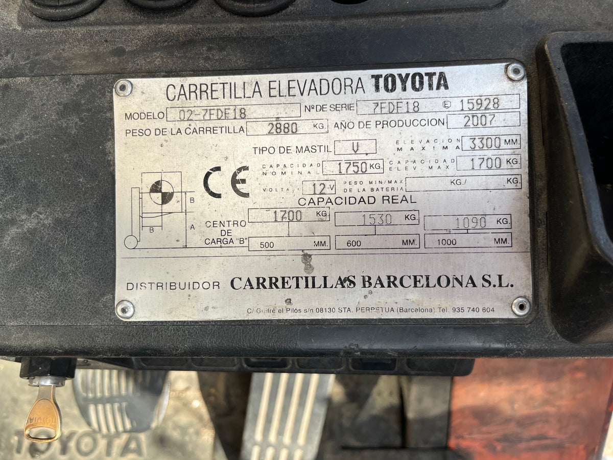 Carretilla Elevadora Toyota FDF18