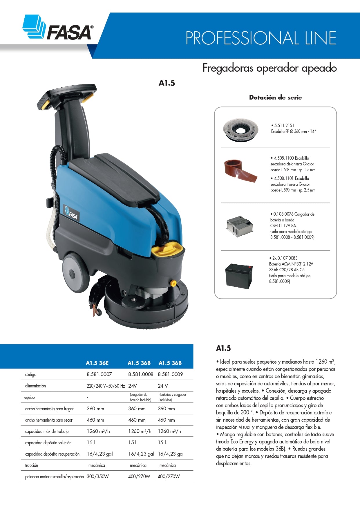 Fregadora semiautomática FASA A1.5 36B