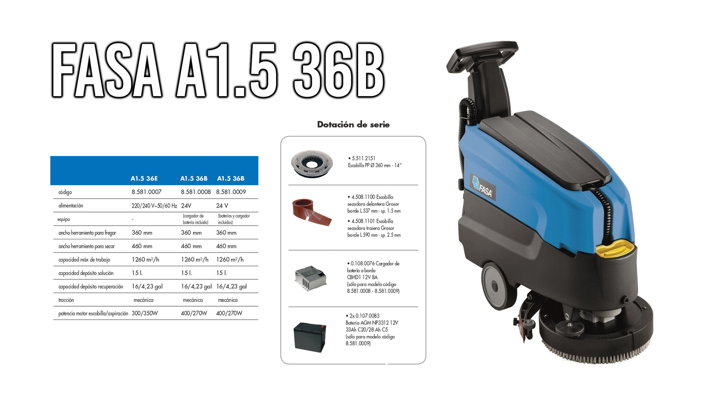 Fregadora semiautomática FASA A1.5 36B