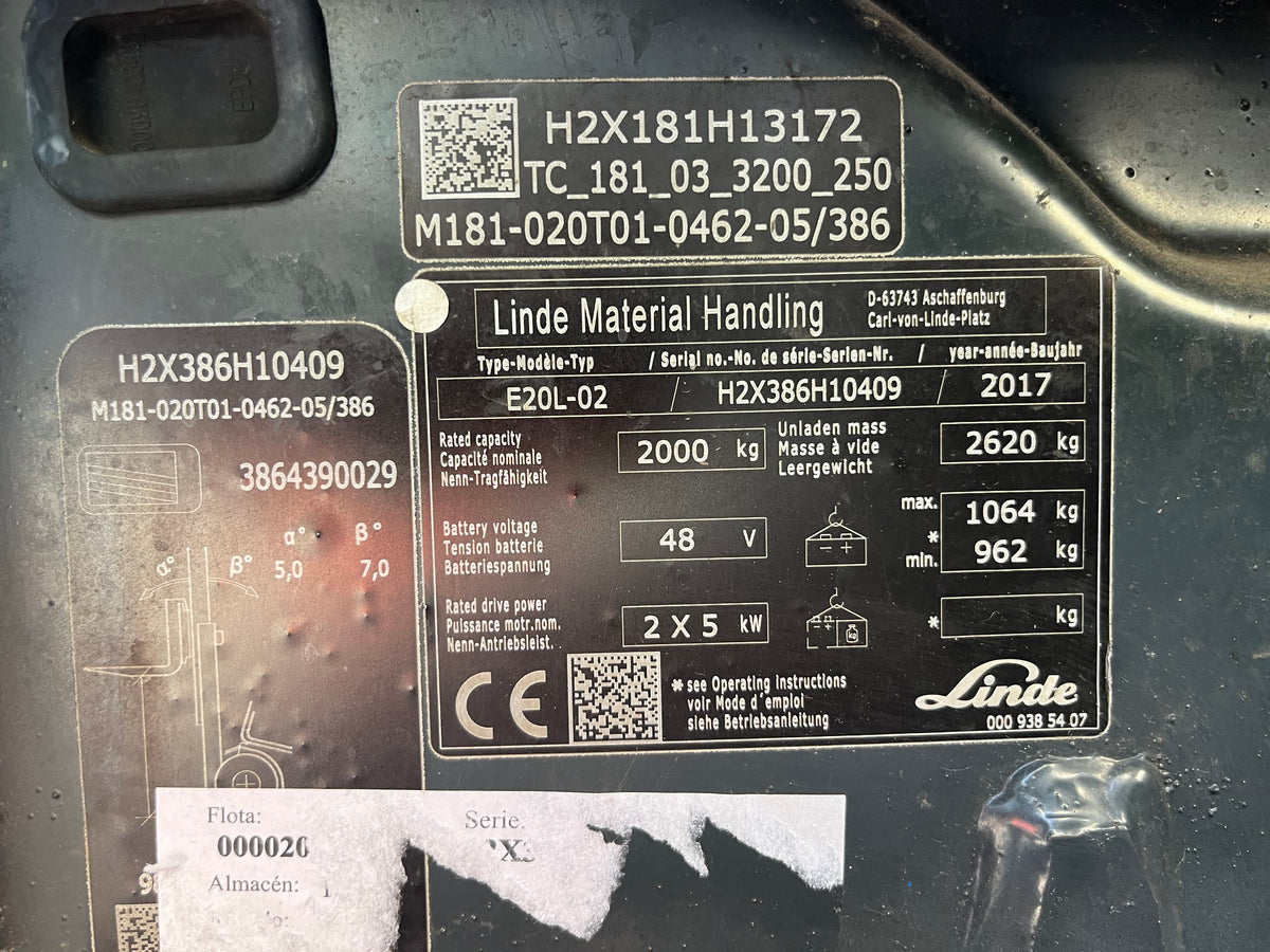 Carretilla Elevadora Linde E20L-02