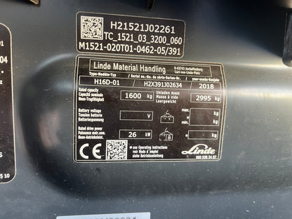 Carretilla Elevadora Linde H16 EVO