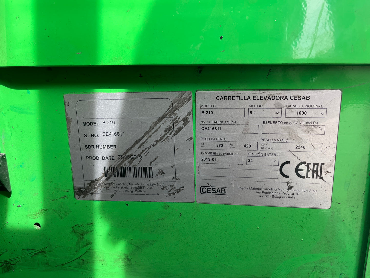 Carretilla Elevadora CESAB B 210