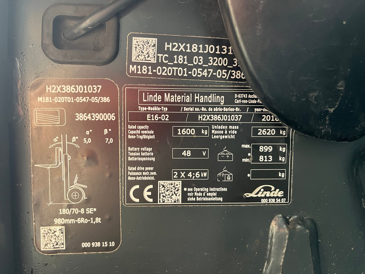 Carretilla Elevadora Linde E16-02 con Posicionador