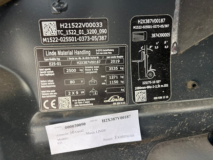 Carretilla Elevadora Linde E25